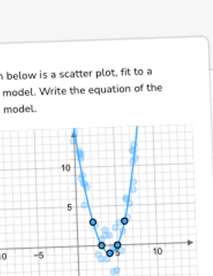 Define quadratic models from data worksheet preview