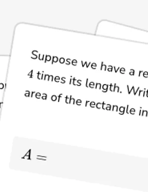 Write expression for the area of rectangles worksheet preview