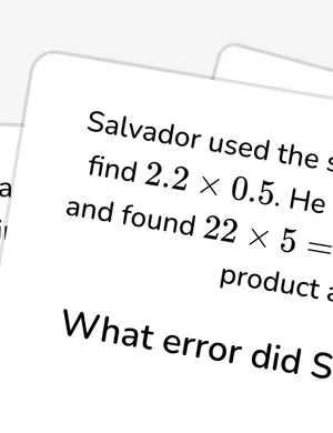 Analyze errors in decimal computation worksheet preview