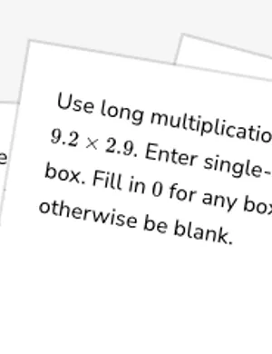 Multiply decimals using long multiplication worksheet preview
