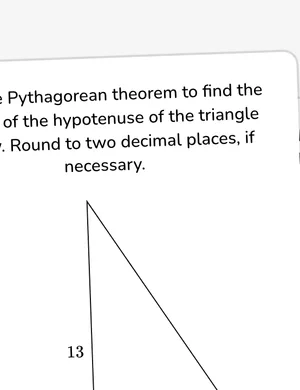 Find side lengths using the Pythagorean theorem worksheet preview