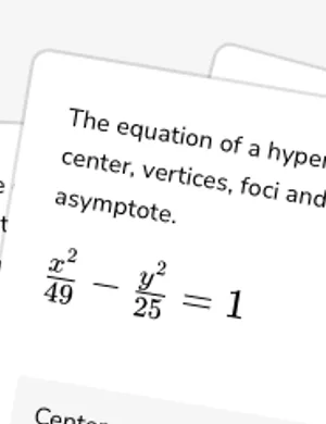 Identify properties of hyperbola from equation worksheet preview