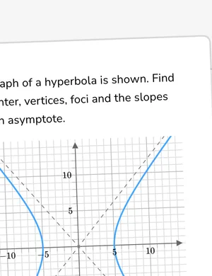 Identify properties of hyperbola from graph worksheet preview