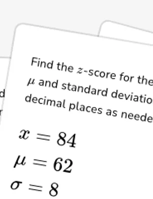 Calculate and apply z-scores worksheet preview