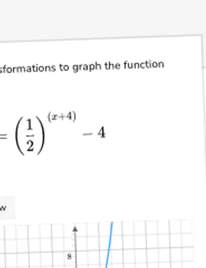Graph combination of transformations of an exponential function worksheet preview