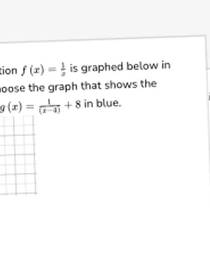 Identify graphs of transformed 1/x functions worksheet preview