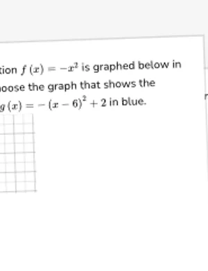 Identify graphs of transformed quadratic functions worksheet preview