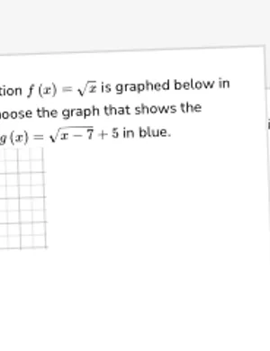 Identify graphs of transformed square root functions worksheet preview