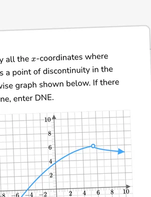 Find properties of piecewise function from graphs worksheet preview