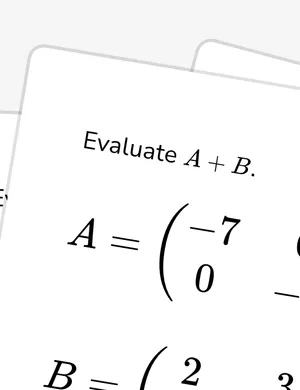 Add and subtract matrices (parentheses) worksheet preview
