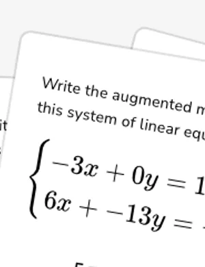 Augmented matrices worksheet preview