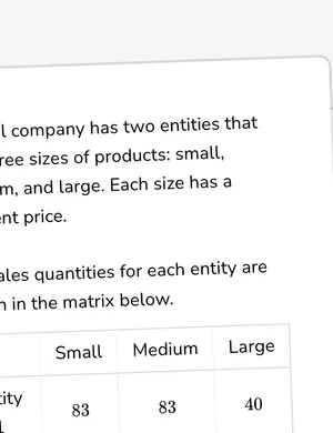 Applications of matrix operations (parentheses) worksheet preview