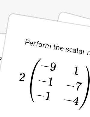 Matrix scalar multiplication (parentheses) worksheet preview
