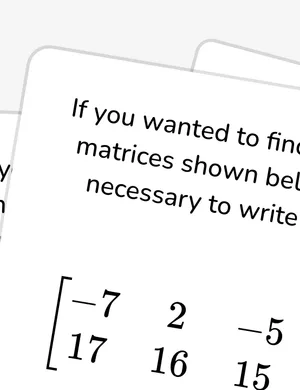 Explain why two matrices must be written in a given order worksheet preview