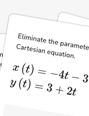 Rewriting parametric equations as Cartesian worksheet preview