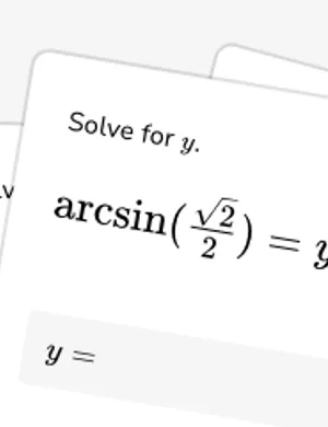 Inverse trigonometric functions, arc- notation (ex. arcsin for inverse sine) worksheet preview