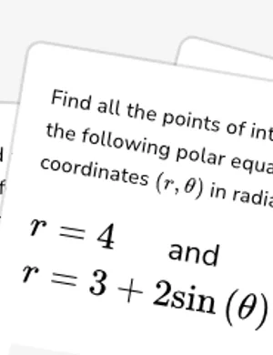 Intersection of polar equations worksheet preview