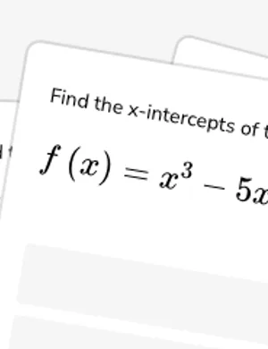Intercepts of a polynomial function worksheet preview