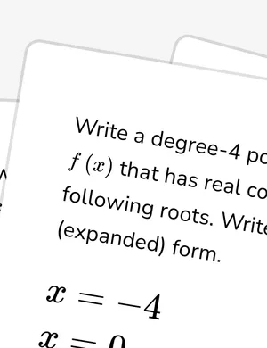 Write polynomial functions with complex and real roots worksheet preview