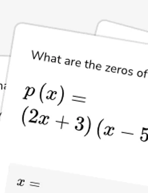 Identify zeros of factored polynomials worksheet preview