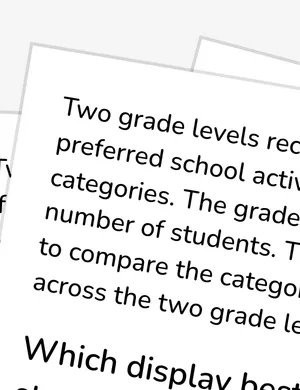 Select displays for comparing categorical data worksheet preview