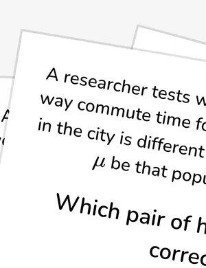 State hypotheses for one-sample mean tests worksheet preview