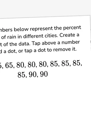 Construct a dot plot from a data set worksheet preview