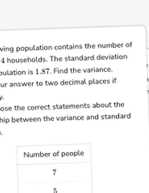 Investigate the relationship between standard deviation and variance worksheet preview