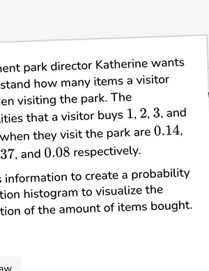 Create a discrete probability distribution graph from data worksheet preview