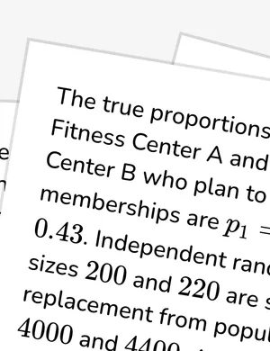 Analyze inference for two population proportions worksheet preview
