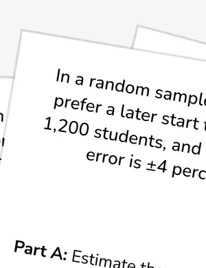 Estimate population values and use margin of error worksheet preview