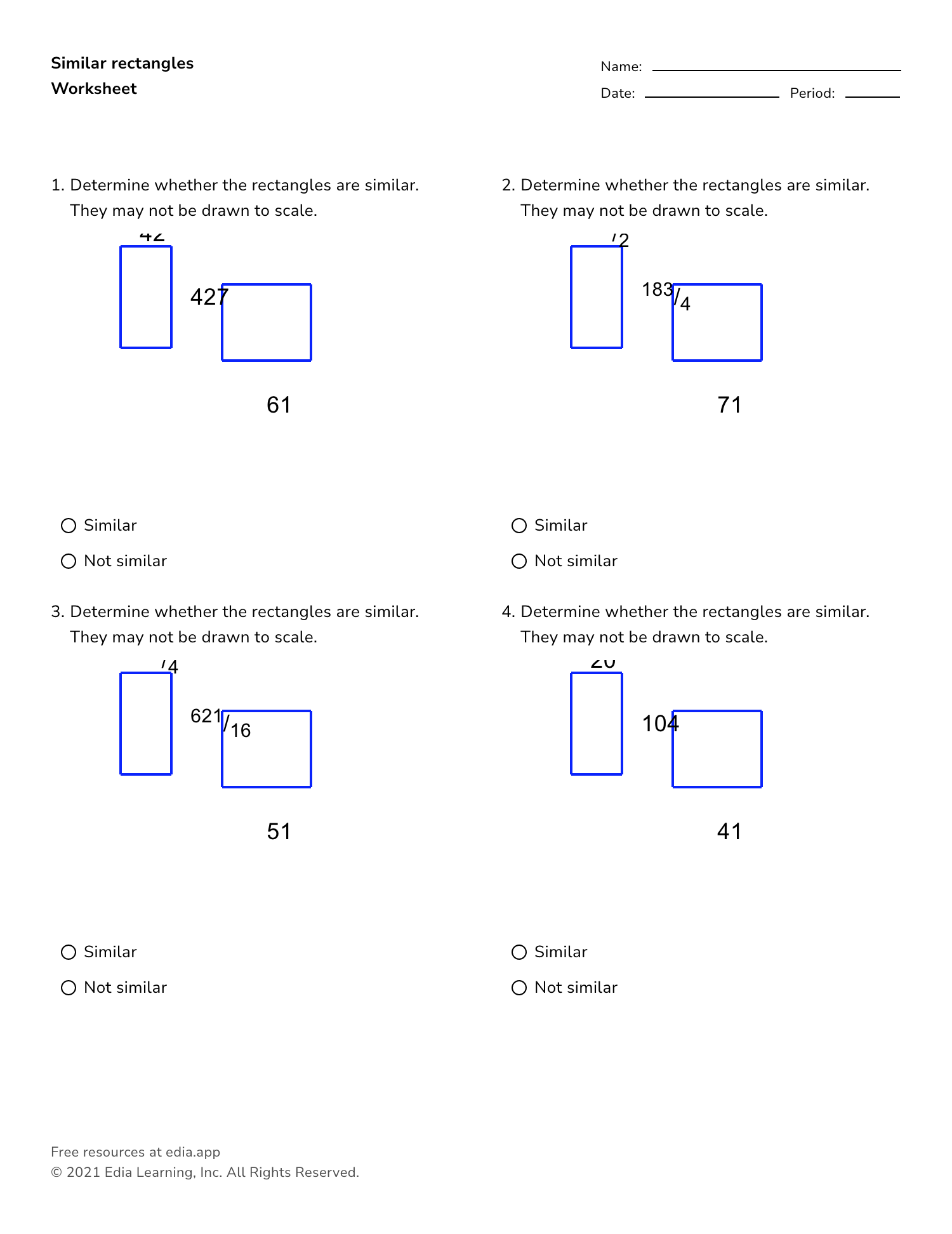 Geometry Worksheets Similarity Worksheets Geometry Worksheets